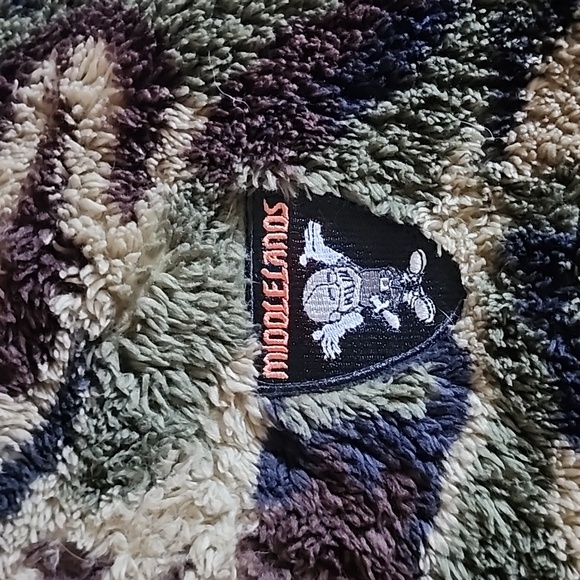 RARE Insomniac Middlelands Zip Up Fuzzy Camo Jacket Size M - Picture 2 of 6